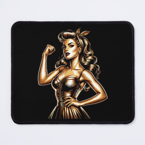 Item preview, Strong Woman Golden Rockabilly Style Gold Gift designed and sold by Pineapple-Tree.