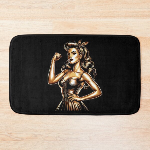 Item preview, Strong Woman Golden Rockabilly Style Gold Gift designed and sold by Pineapple-Tree.