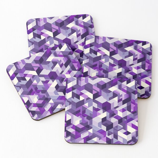 Item preview, Purple Isometric Cubes - Modern Geometric 3D Pattern Design designed and sold by JohnnyVillas.