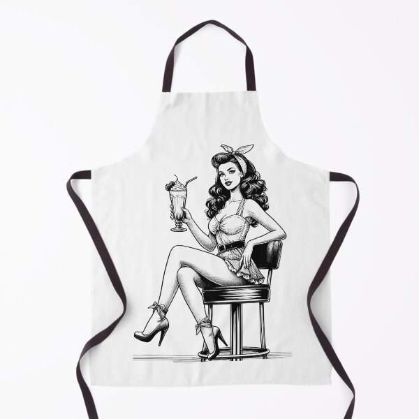 Item preview, Milkshake Rockabilly Pin Up black and white gift designed and sold by Pineapple-Tree.