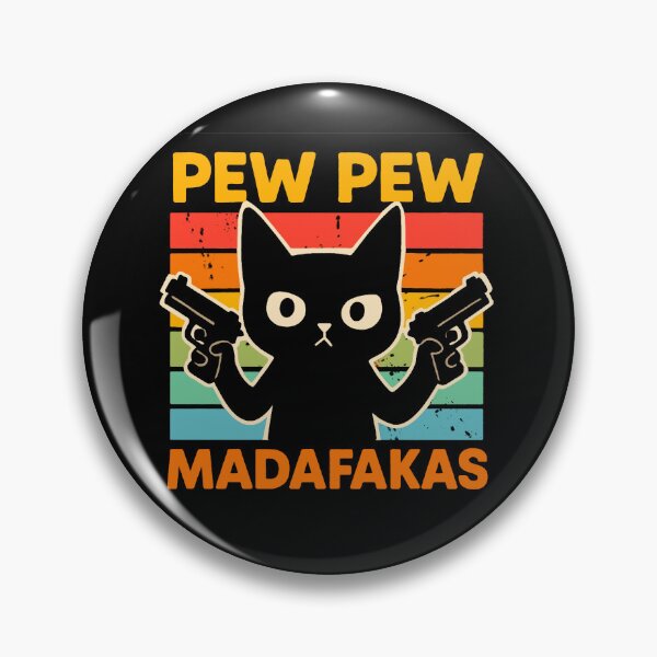 Item preview, Pew Pew Crazy Cat Madafakas Retro  designed and sold by FarieArt.