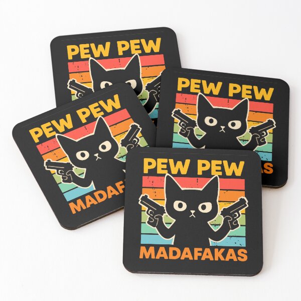 Item preview, Pew Pew Crazy Cat Madafakas Retro  designed and sold by FarieArt.