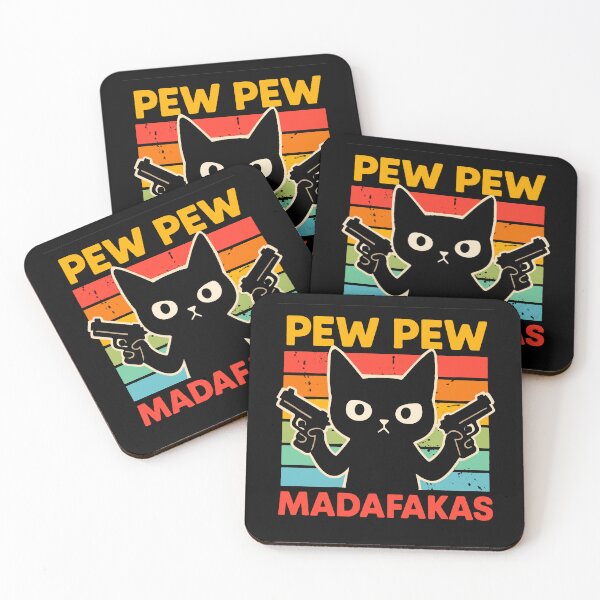 Item preview, Pew Pew Crazy Cat Madafakas - Retro  designed and sold by FarieArt.