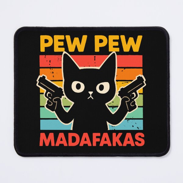 Item preview, Pew Pew Crazy Cat Madafakas - Retro  designed and sold by FarieArt.