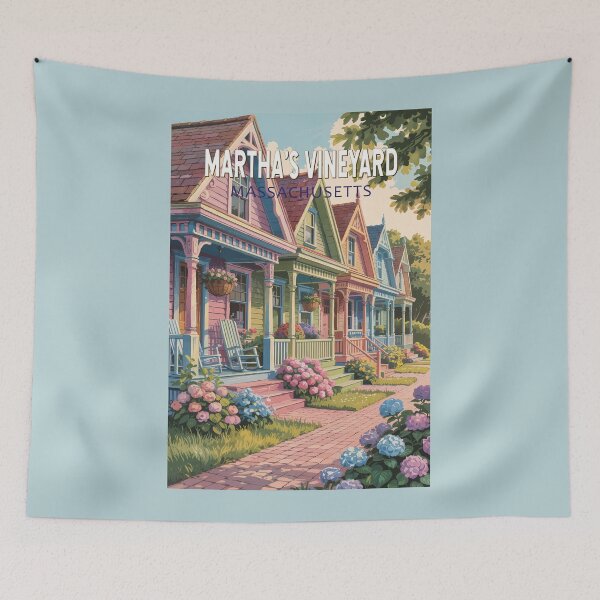 Item preview, Martha’s Vineyard Massachusetts Illustration Travel Art Vintage designed and sold by KrisSidDesigns.