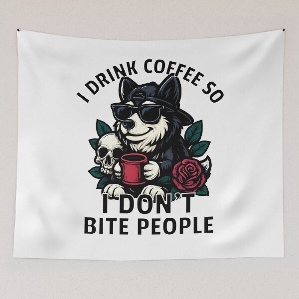 Item preview, I Drink Coffee So I Don’t Bite People Border Collie Dog Mug designed and sold by Fragy72.