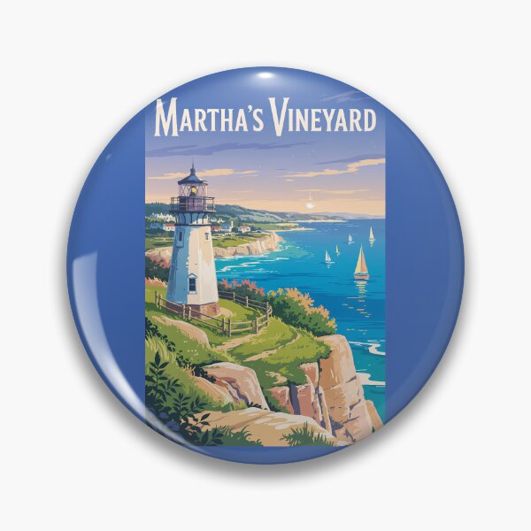 Item preview, Martha’s Vineyard Massachusetts Lighthouse Travel Art Vintage designed and sold by KrisSidDesigns.