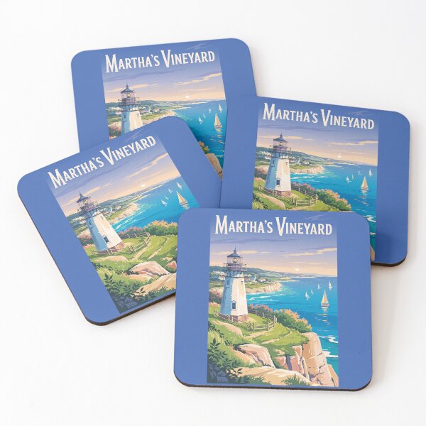 Item preview, Martha’s Vineyard Massachusetts Lighthouse Travel Art Vintage designed and sold by KrisSidDesigns.