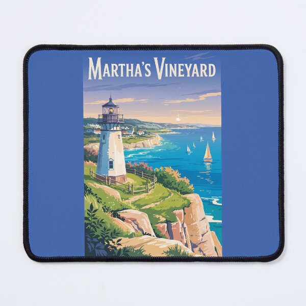 Item preview, Martha’s Vineyard Massachusetts Lighthouse Travel Art Vintage designed and sold by KrisSidDesigns.
