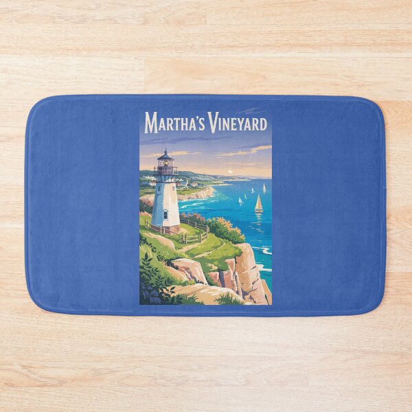 Item preview, Martha’s Vineyard Massachusetts Lighthouse Travel Art Vintage designed and sold by KrisSidDesigns.