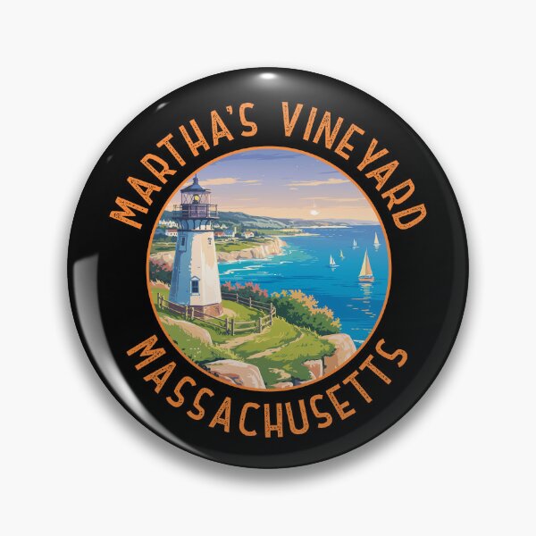 Item preview, Martha’s Vineyard Massachusetts Retro Distressed Circle designed and sold by KrisSidDesigns.