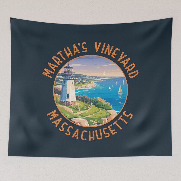 Item preview, Martha’s Vineyard Massachusetts Retro Distressed Circle designed and sold by KrisSidDesigns.