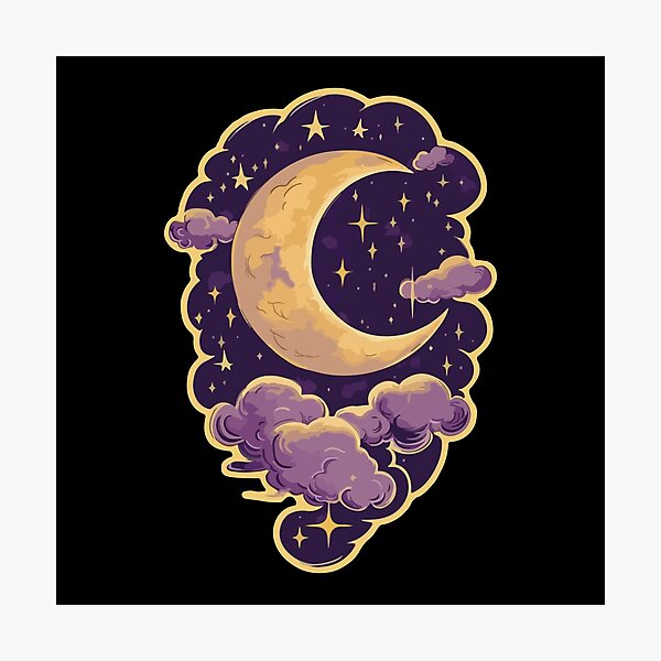 Item preview, Moon and clouds night sky designed and sold by BrownHorse90s.