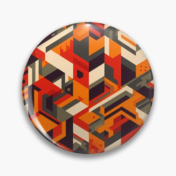 Item preview, 60s Retro-Futuristic Chevron - Isometric Architectural Pattern in Earth & Orange Tones designed and sold by JohnnyVillas.