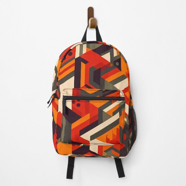 Item preview, 60s Retro-Futuristic Chevron - Isometric Architectural Pattern in Earth & Orange Tones designed and sold by JohnnyVillas.