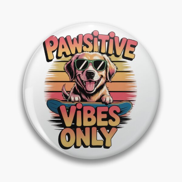 Item preview, Pawsitive Vibes Only Funny Dog Retro Design designed and sold by EpicMediaShop.