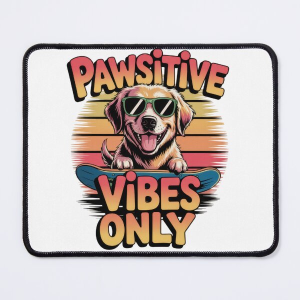 Item preview, Pawsitive Vibes Only Funny Dog Retro Design designed and sold by EpicMediaShop.