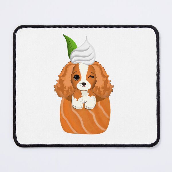 Item preview, Kawaii Art Cavalier King Charles Spaniel Salmon Roll designed and sold by daphsam.
