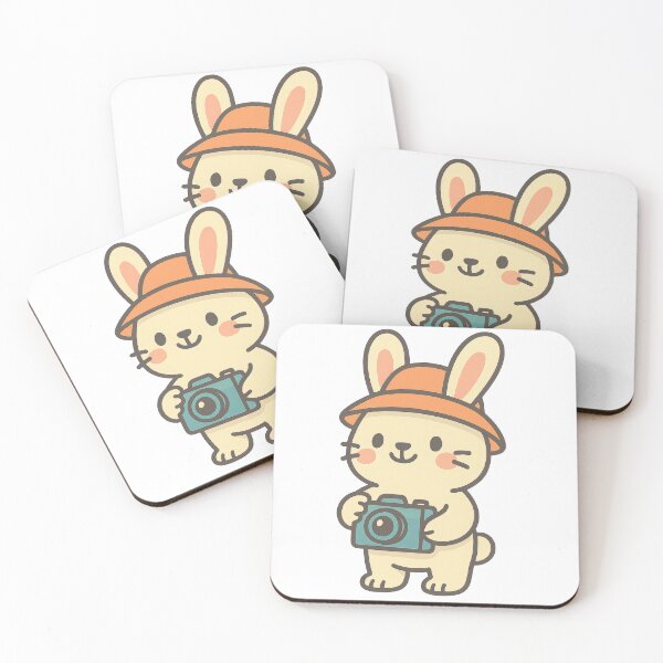 Item preview, Cute cartoon bunny taking photos with camera designed and sold by ImagineCorner.