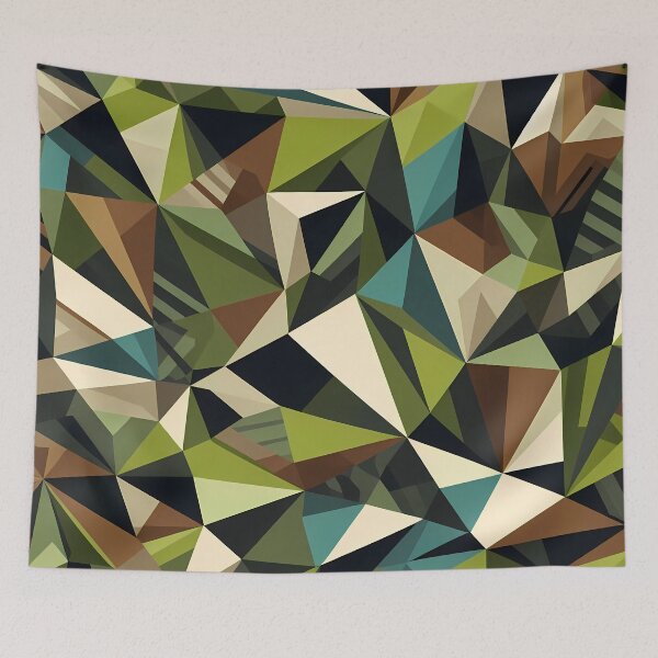 Item preview, Stand Out Jungle Camo - Bold 70s Mural Foliage in Teal & Earthy Green designed and sold by JohnnyVillas.