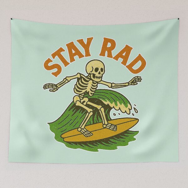Item preview, Stay Rad Surfing Skeleton designed and sold by zzz888.