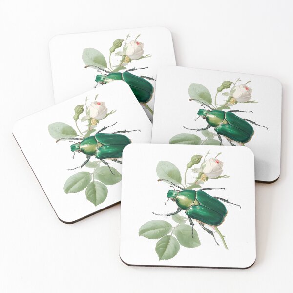 Item preview, Shiny Metallic Beetle Resting on Blooming Roses designed and sold by Anastasiia Yurevych.