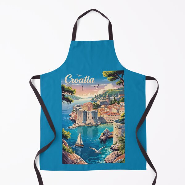 Item preview, Croatia Dubrovnik Illustration Travel Art Vintage designed and sold by KrisSidDesigns.