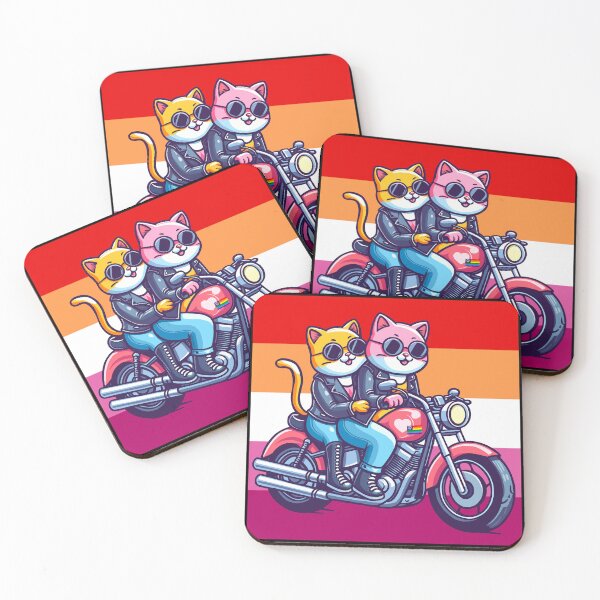 Item preview, Lesbian Pride Cat Bikers designed and sold by Ghost on Toast.