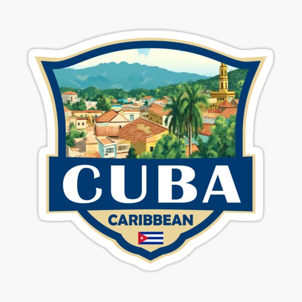 Item preview, Cuba Illustration Retro Badge designed and sold by KrisSidDesigns.