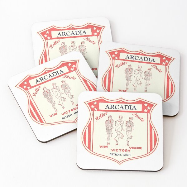 Item preview, Arcadia Detroit Michigan Roller Skating Rink Sticker Decal Label Design 4 designed and sold by tislord.