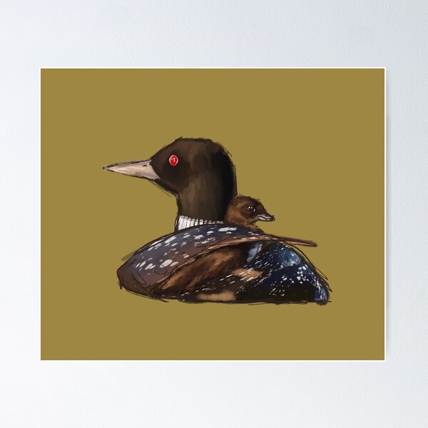 Item preview, Common Loon (and baby) designed and sold by unicornlasercat.
