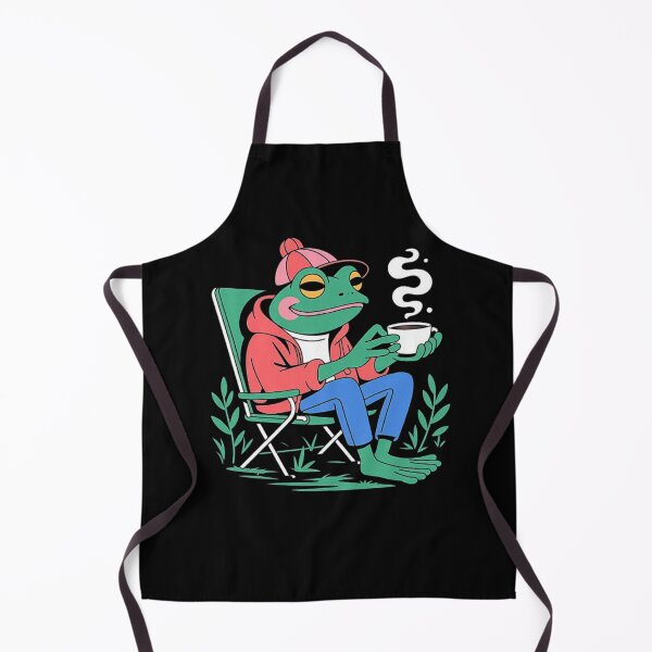 Item preview, Chill Frog Drinking Coffee Retro Relaxed Vibes Illustration designed and sold by love3617.
