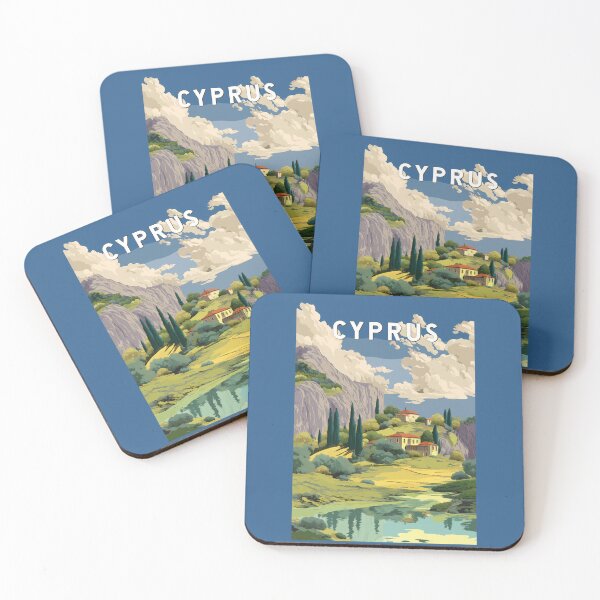 Item preview, Cyprus Illustration Travel Art Vintage designed and sold by KrisSidDesigns.