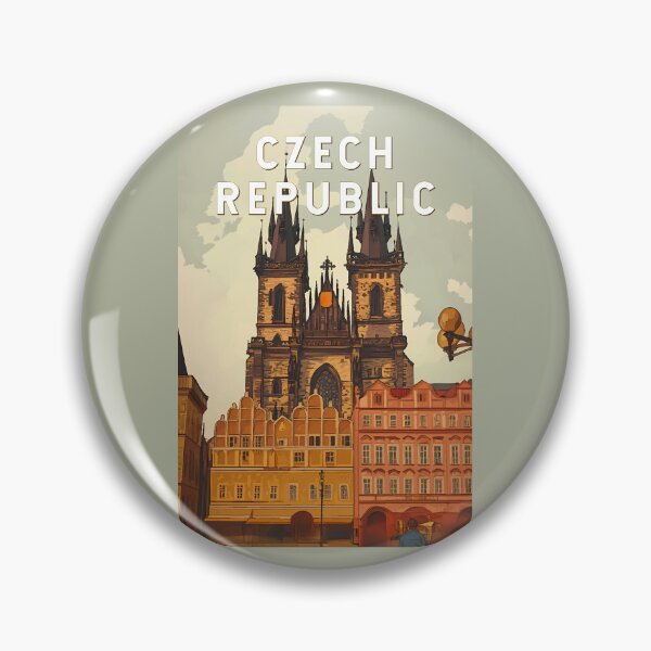 Artikelvorschau, Tschechische Republik Illustration Reisekunst Vintage entworfen und verkauft von KrisSidDesigns.