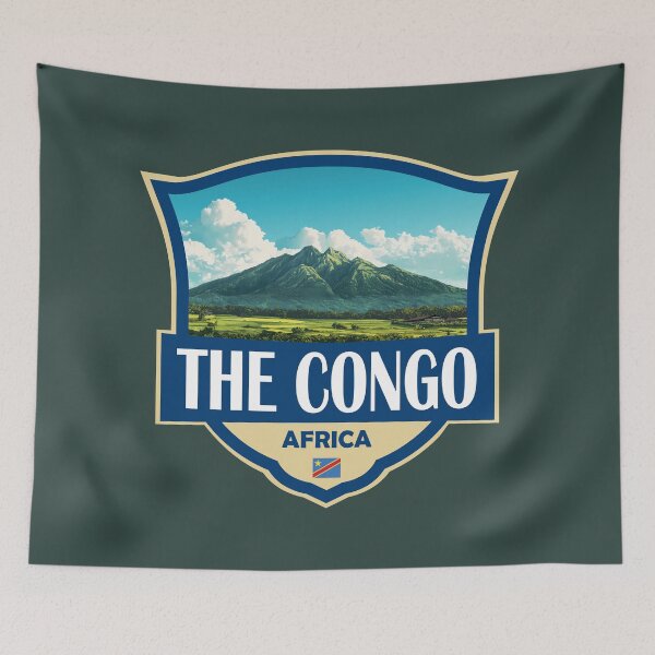 Item preview, Democratic Republic of the Congo Illustration Retro Badge designed and sold by KrisSidDesigns.