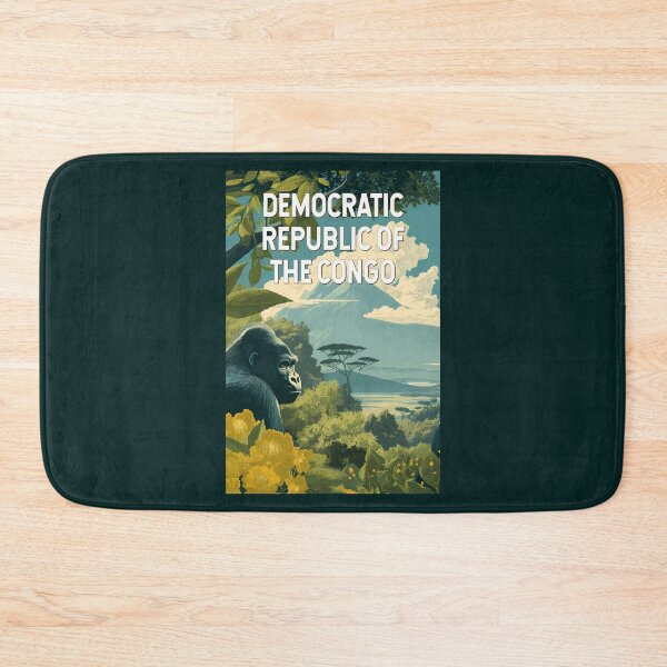 Item preview, Democratic Republic of the Congo Illustration Travel Art Vintage designed and sold by KrisSidDesigns.
