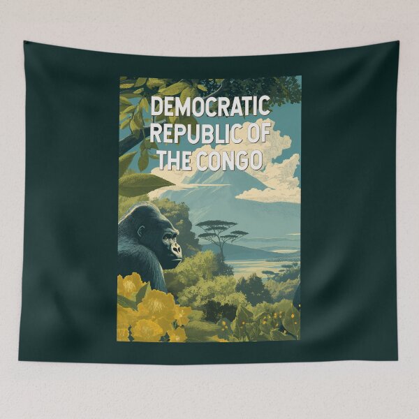 Item preview, Democratic Republic of the Congo Illustration Travel Art Vintage designed and sold by KrisSidDesigns.