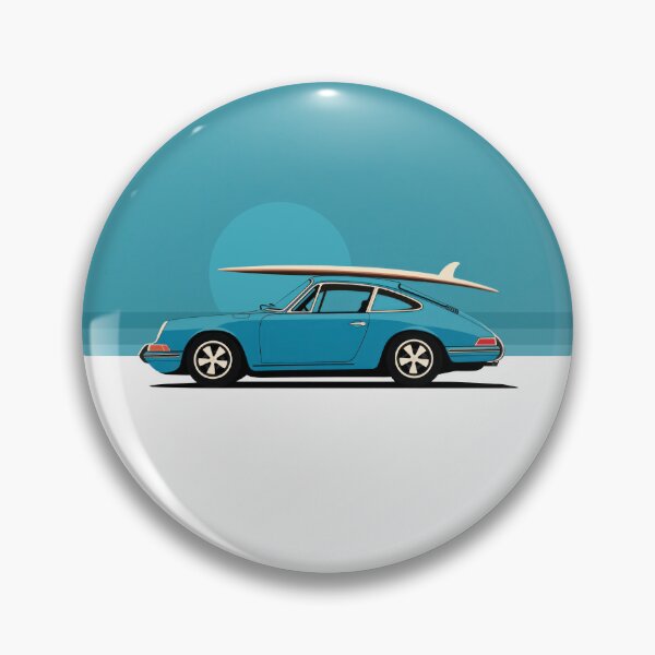 Item preview, Vintage Blue Porsche 911 964 summer surfs up illustration designed and sold by blackdogshop.