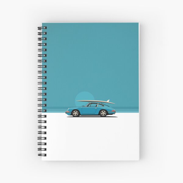 Aperçu de l'œuvre Illustration d'une Porsche 911 964 bleue vintage, surfant en été créée et vendue par blackdogshop.