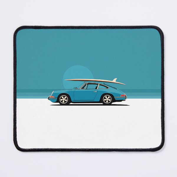 Item preview, Vintage Blue Porsche 911 964 summer surfs up illustration designed and sold by blackdogshop.