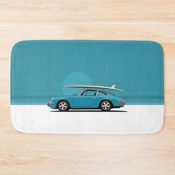 Item preview, Vintage Blue Porsche 911 964 summer surfs up illustration designed and sold by blackdogshop.