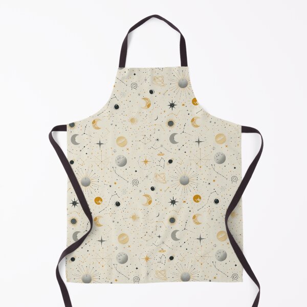 Item preview, Celestial Constellation Pattern | Gold & Black Stars, Moons, and Suns Seamless Design designed and sold by pmakesArt.