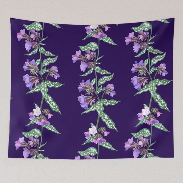 Item preview, Elegant lungwort flowers primrose , vertical stripes of flowers designed and sold by Olga Matskevich.