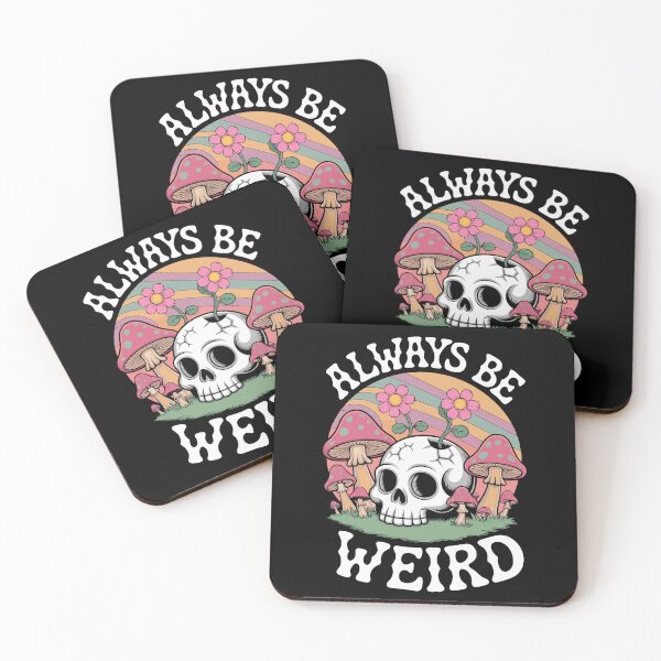 Item preview, Always Be Weird – Cute Skull and Mushroom Psychedelic designed and sold by pixelated_echoes.