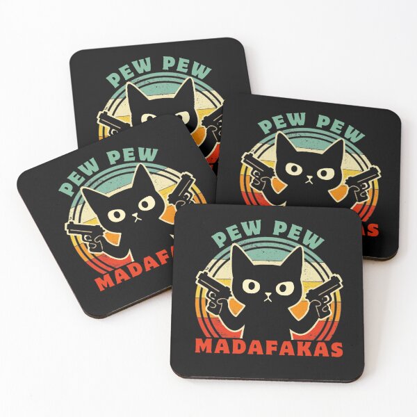 Item preview, Pew Pew Crazy Cat Madafakas - Retro  designed and sold by FarieArt.