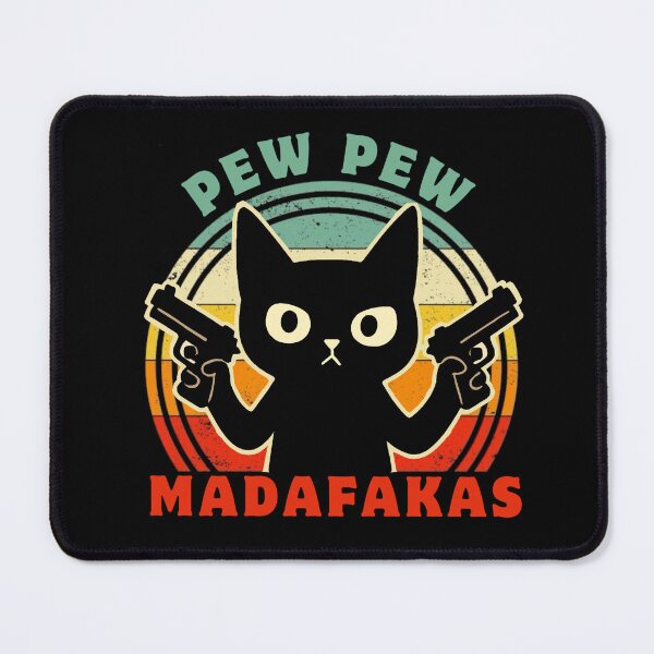 Item preview, Pew Pew Crazy Cat Madafakas - Retro designed and sold by FarieArt.