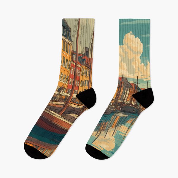 Item preview, Denmark Illustration Travel Art Vintage designed and sold by KrisSidDesigns.