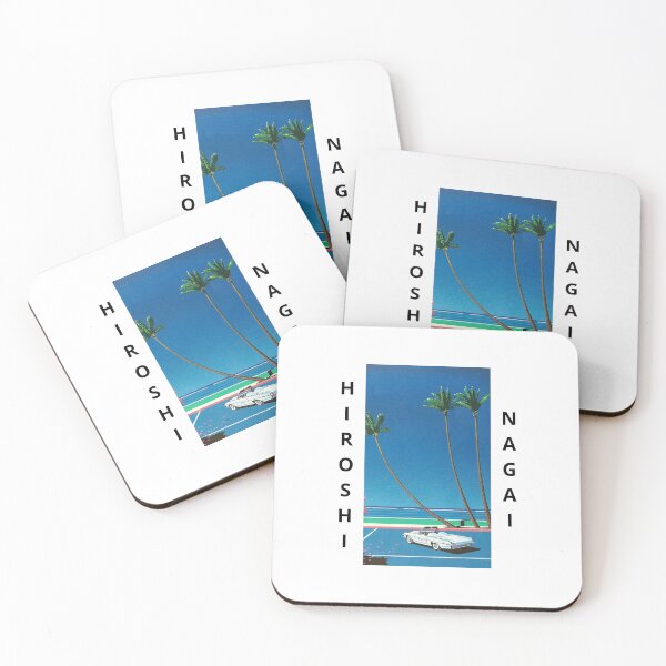 Item preview, Hiroshi Nagai Art Blue Muscle Car Palm Tree Beach designed and sold by OVERSAI.