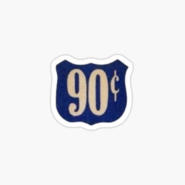 Artikel-Vorschau von Vintage 90-Cent-Zeichen Sticker, designt und verkauft von daisyylouu.