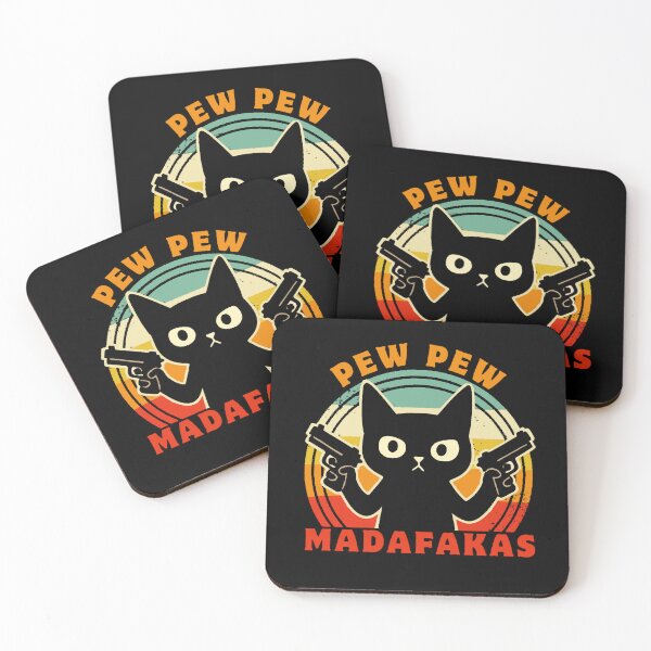 Item preview, Pew Pew Funny Cat Madafakas - Retro  designed and sold by FarieArt.